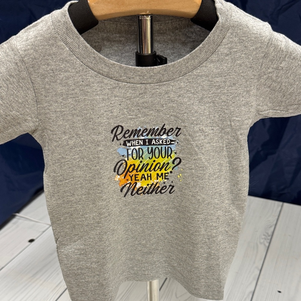 Gildan Kids Gray Tee with Colorful Quote
